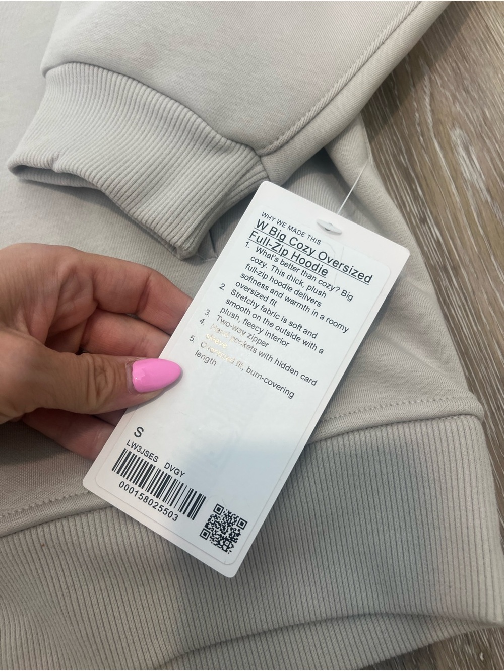 NWT LULULEMON BIG COZY Oversized Full-Zip Hoodie DOVE GREY - Picture 4 of 6